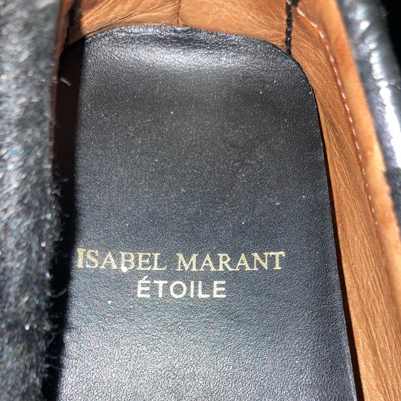 Isabel Marant Fell Pony Hair Black Silver Metallic Moccasin Loafer - Picture 15 of 15